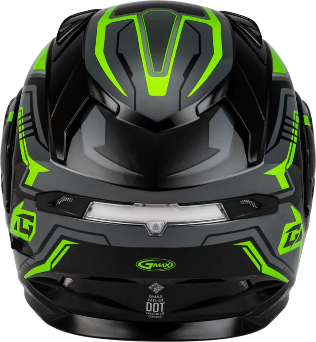 Md 01s Transistor Snow Helmet Black/Grey/Green Xl - Powersports
