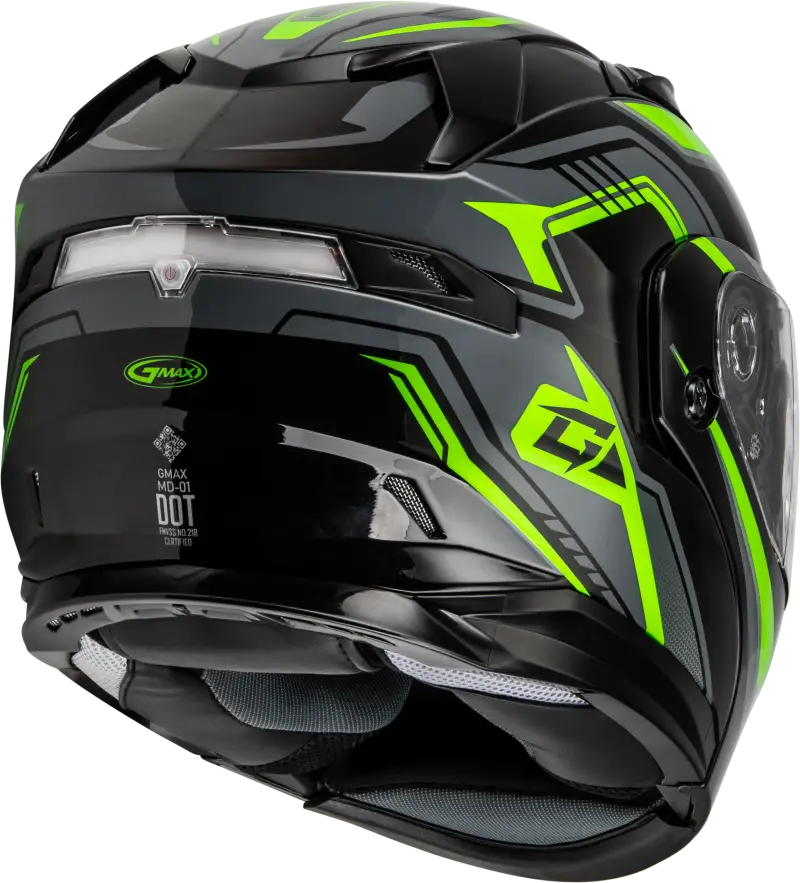 Md 01s Transistor Snow Helmet Black/Grey/Green Xs - Powersports