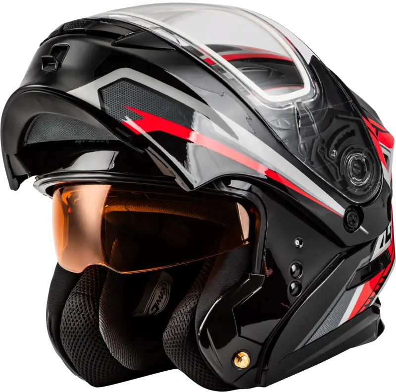 Md 01s Transistor Snow Helmet Black/Red Lg - Powersports
