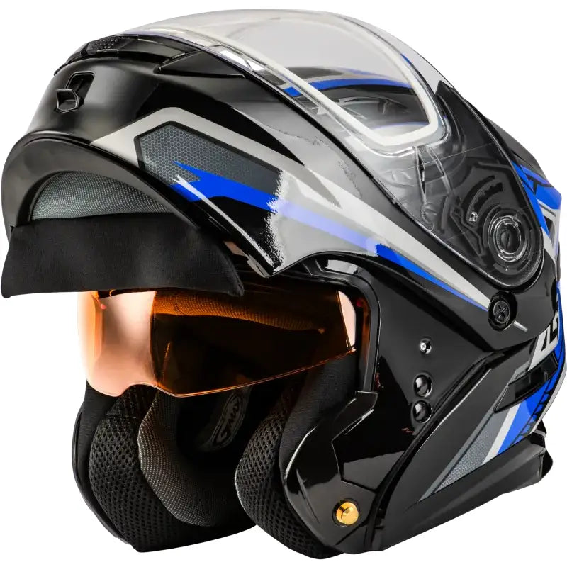 Md 01s Transistor Snow Helmet Blue/Black 3x - Powersports