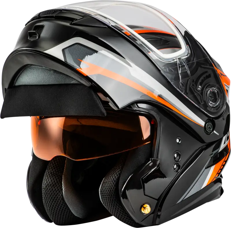 Md 01s Transistor Snow Helmet Orange/Black 2x - Powersports