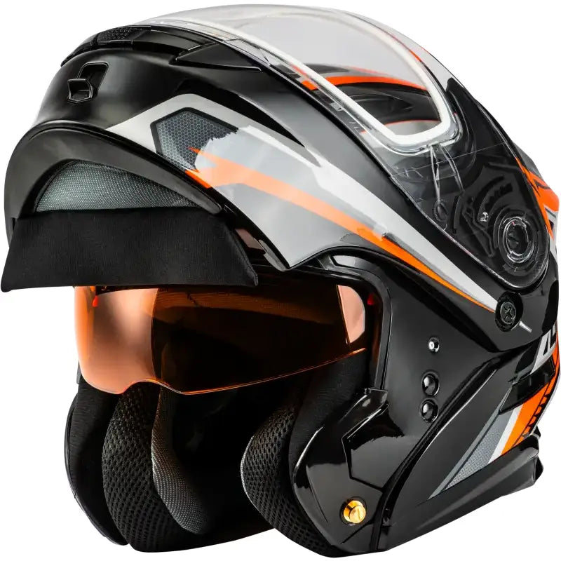 Md 01s Transistor Snow Helmet Orange/Black - Powersports