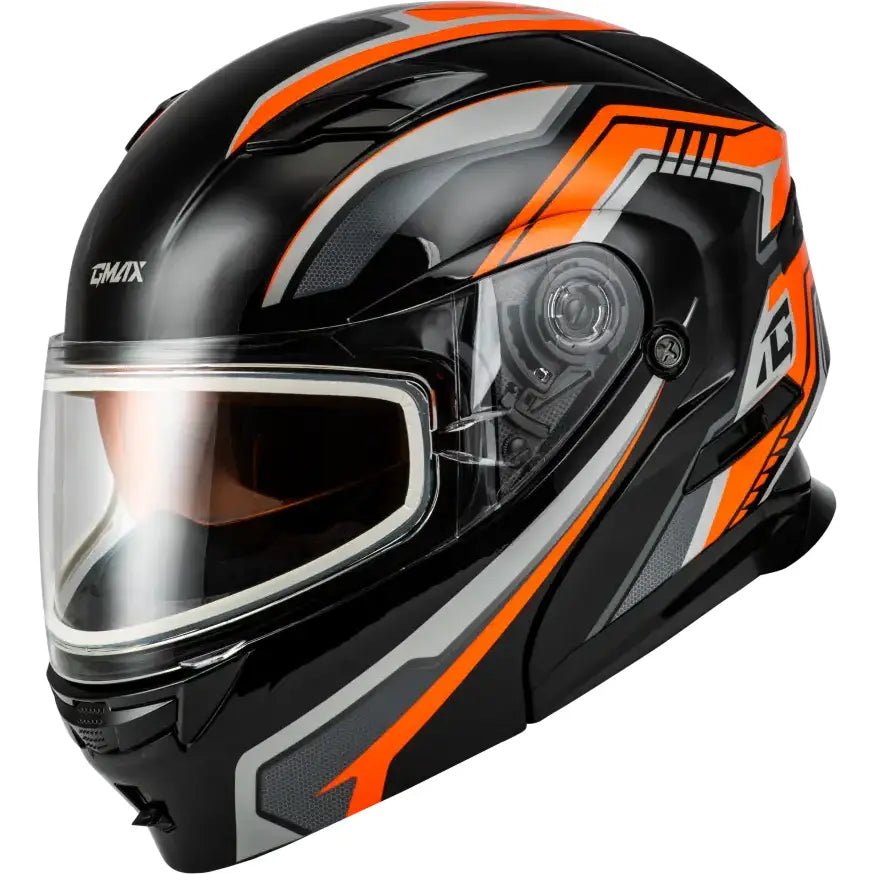 Md 01s Transistor Snow Helmet Orange/Black - Powersports