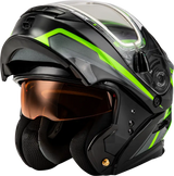 Md 01s Transistor Snow Helmet W Elec Shld Blk/Grey/Green Xl - Powersports