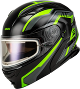 Md 01s Transistor Snow Helmet W Elec Shld Blk/Grey/Green Xl - Powersports