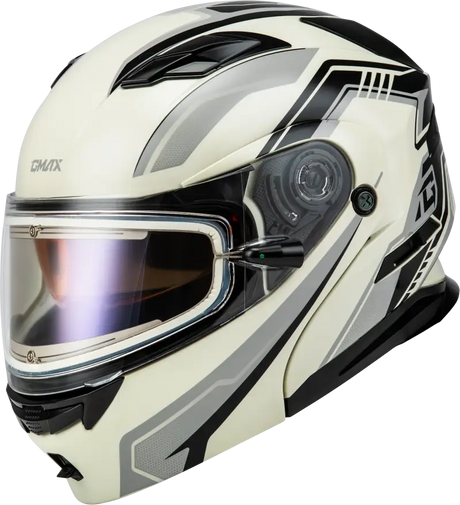 Md 01s Transistor Snow Helmet W Elec Shld White/Grey/Blk 3x - Powersports