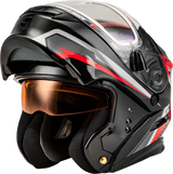 Md 01s Transistor Snow Helmet W Electric Shield Black/Red 2x - Powersports