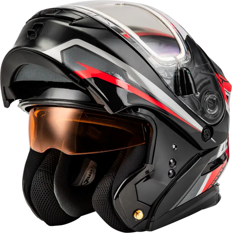 Md 01s Transistor Snow Helmet W Electric Shield Black/Red 2x - Powersports