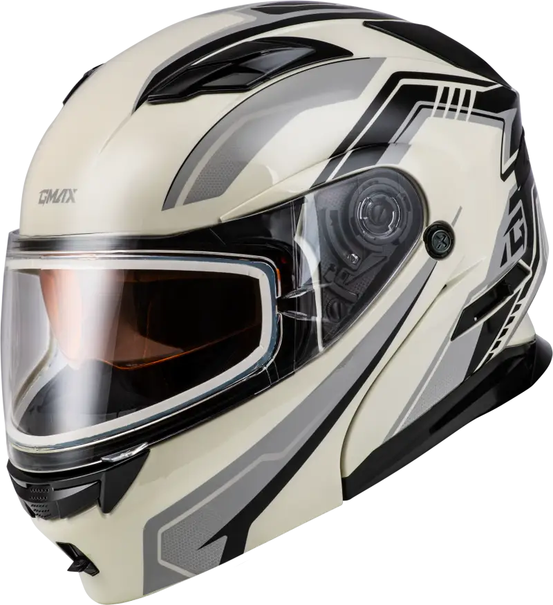 Md 01s Transistor Snow Helmet White/Grey/Black 3x - Powersports