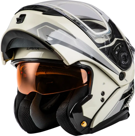 Md 01s Transistor Snow Helmet White/Grey/Black - Powersports