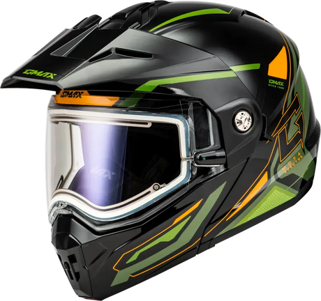 Md 74s Spectre Snow Helmet W/ Elec Shield Black/Green 2x