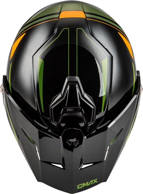 Md 74s Spectre Snow Helmet W/ Elec Shield Black/Green Xl