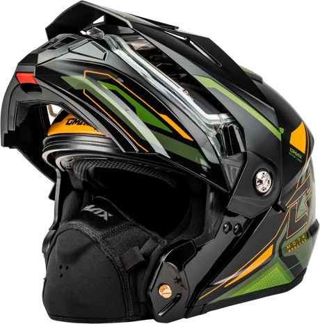 Md 74s Spectre Snow Helmet W/ Elec Shield Black/Green Xl