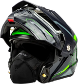 Md 74s Spectre Snow Helmet W/ Elec Shield Grey/Neon Green 2x