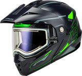 Md 74s Spectre Snow Helmet W/ Elec Shield Grey/Neon Green 2x