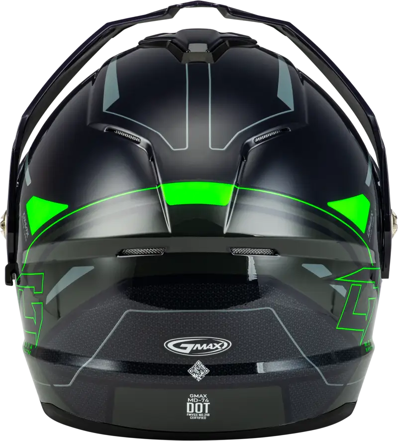 Md 74s Spectre Snow Helmet W/ Elec Shield Grey/Neon Green 2x