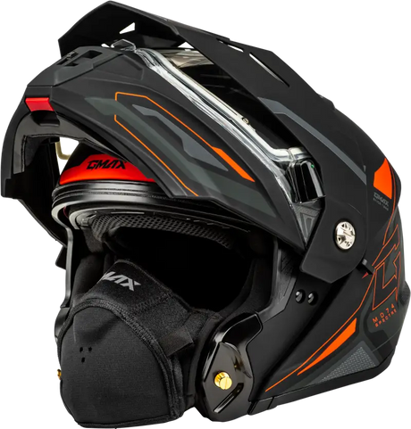 Md 74s Spectre Snow Helmet W/ Elec Shield Matte Black/Red Lg