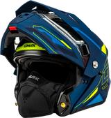 Md 74s Spectre Snow Helmet W/ Elec Shield Matte Blue/Grn 2x