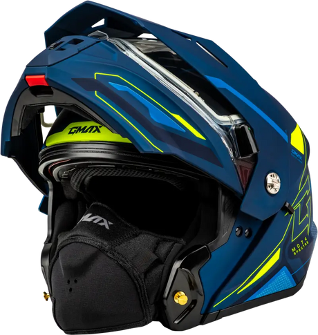 Md 74s Spectre Snow Helmet W/ Elec Shield Matte Blue/Grn 2x