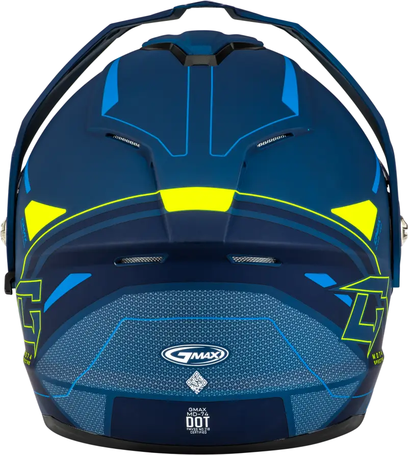 Md 74s Spectre Snow Helmet W/ Elec Shield Matte Blue/Grn 2x