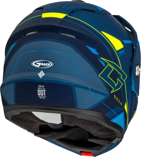 Md 74s Spectre Snow Helmet W/ Elec Shield Matte Blue/Grn Lg