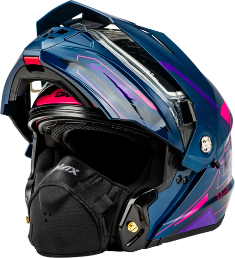 Md 74s Spectre Snow Helmet W/ Elec Shld Blue/Pink/Purple 2x