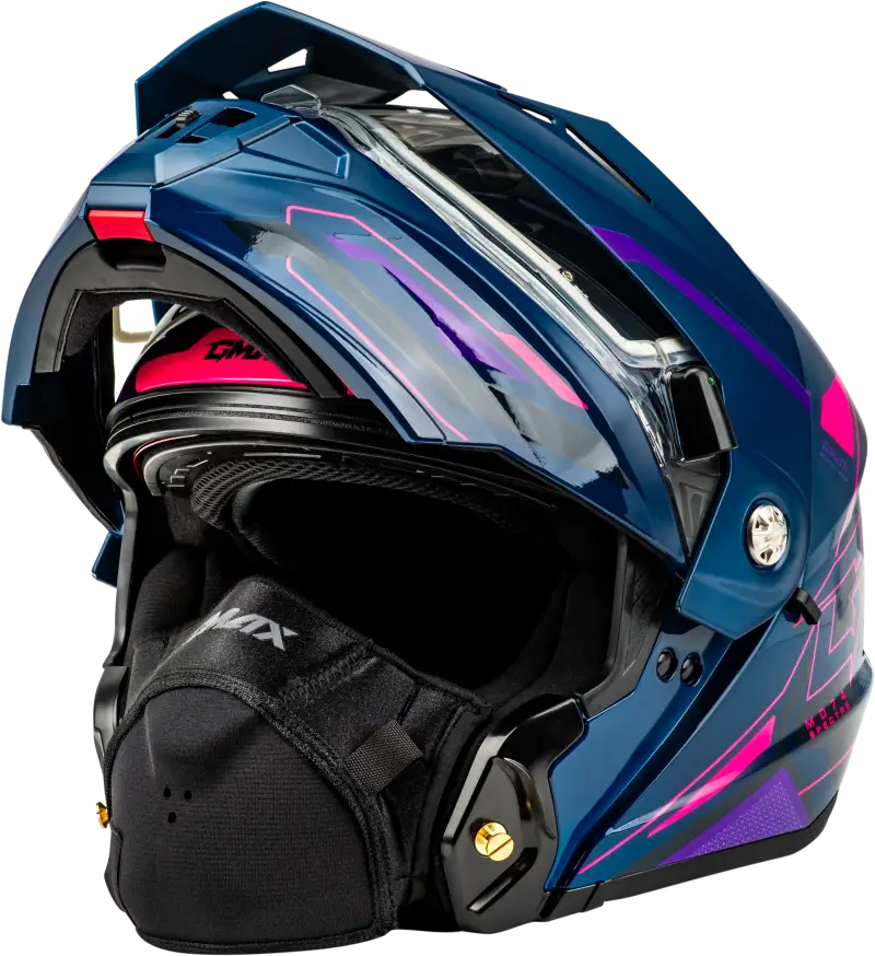 Md 74s Spectre Snow Helmet W/ Elec Shld Blue/Pink/Purple