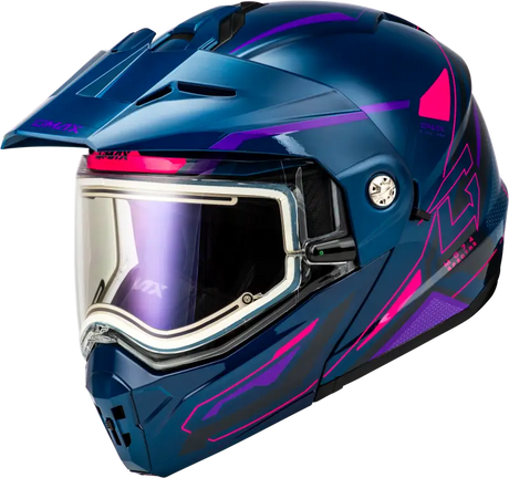 Md 74s Spectre Snow Helmet W/ Elec Shld Blue/Pink/Purple Xl