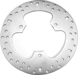 Silver-colored MD4051 Standard Brake Rotor with unique three-lobed cutout and ventilation holes