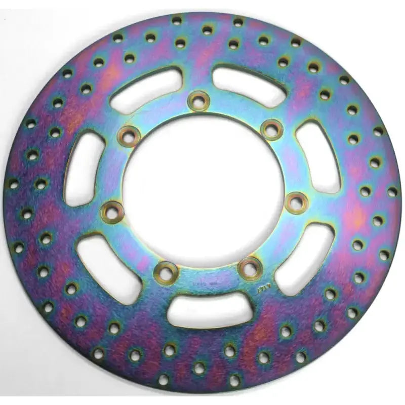 Iridescent motorcycle brake rotor from MD4147 standard brake rotor lineup