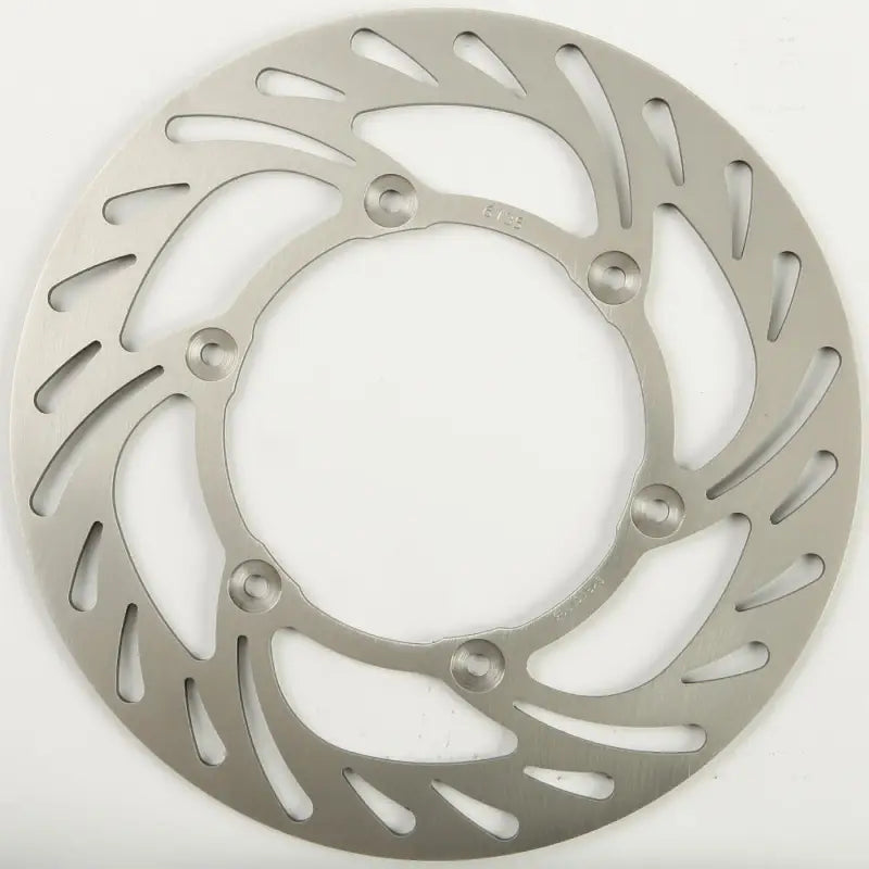 Silver wavy-cut MD6135D standard rotor with six mounting holes for motorcycles