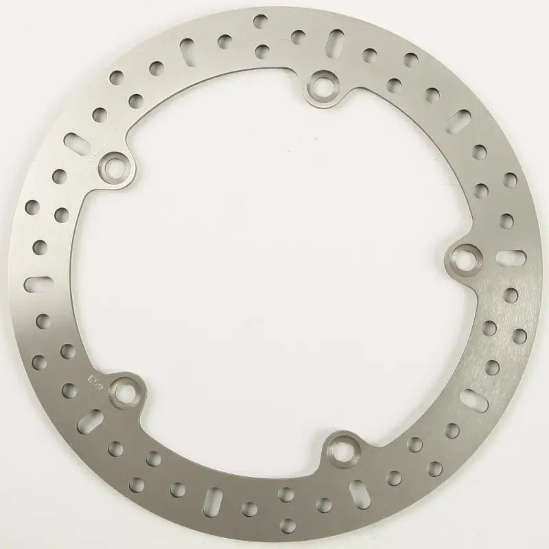 Silver-colored perforated motorcycle brake rotor for MD653 Standard Brake Rotor standard brake system