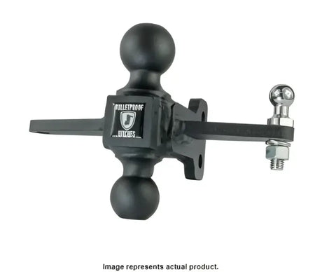 Black multi-ball trailer hitch for sway control on MDSWAYCONTROLBALL Bulletproof Med Duty trailer