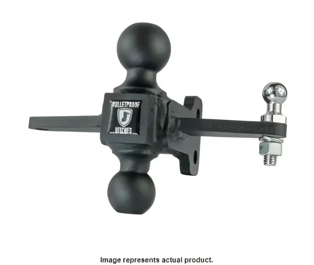 Black multi-ball trailer hitch for sway control on MDSWAYCONTROLBALL Bulletproof Med Duty trailer