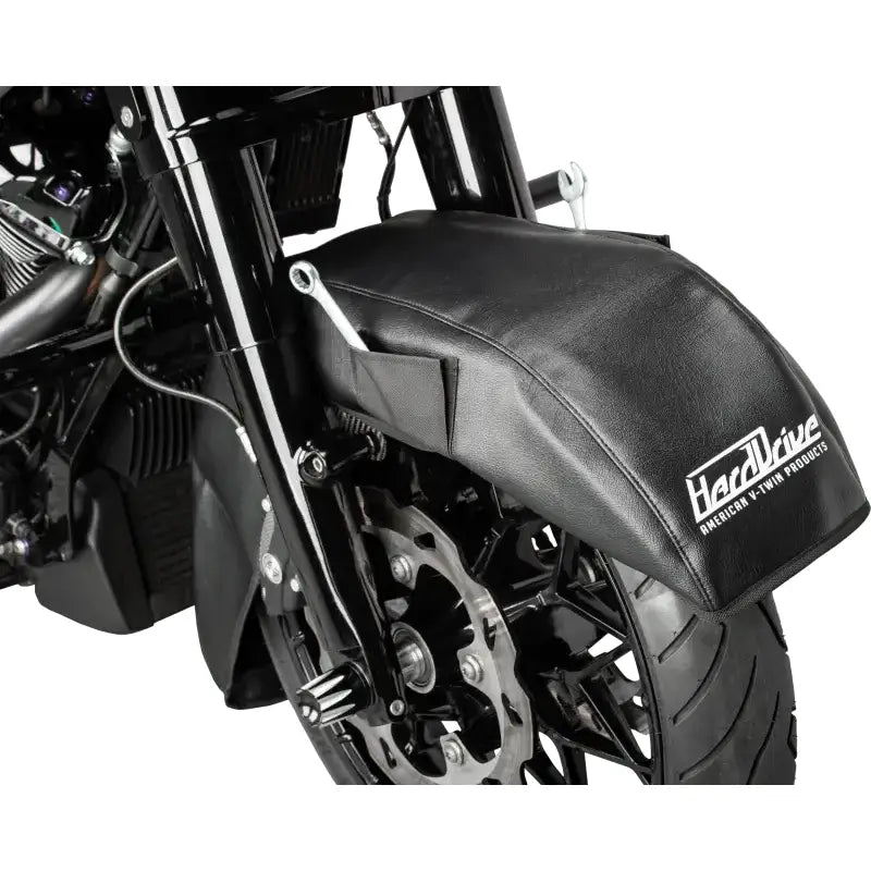 Black motorcycle fender cover for Mechanix Service Cover Front Fender with Pockets