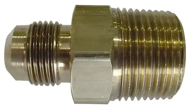 Brass threaded pipe fitting MEF48-6-4 AP Products 3/8 Flaring x 1/4 MNPT fitting