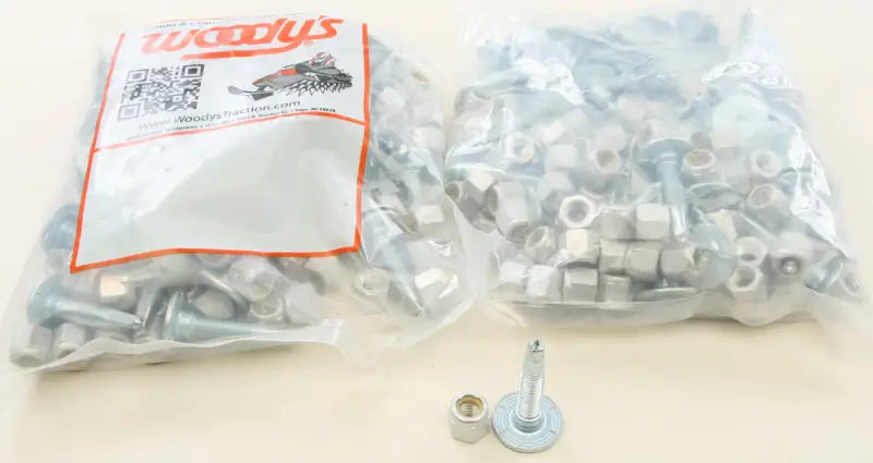 Bags of snowmobile studs and nuts for MEG-1325-CS Silver Mega Bite Trail Studs