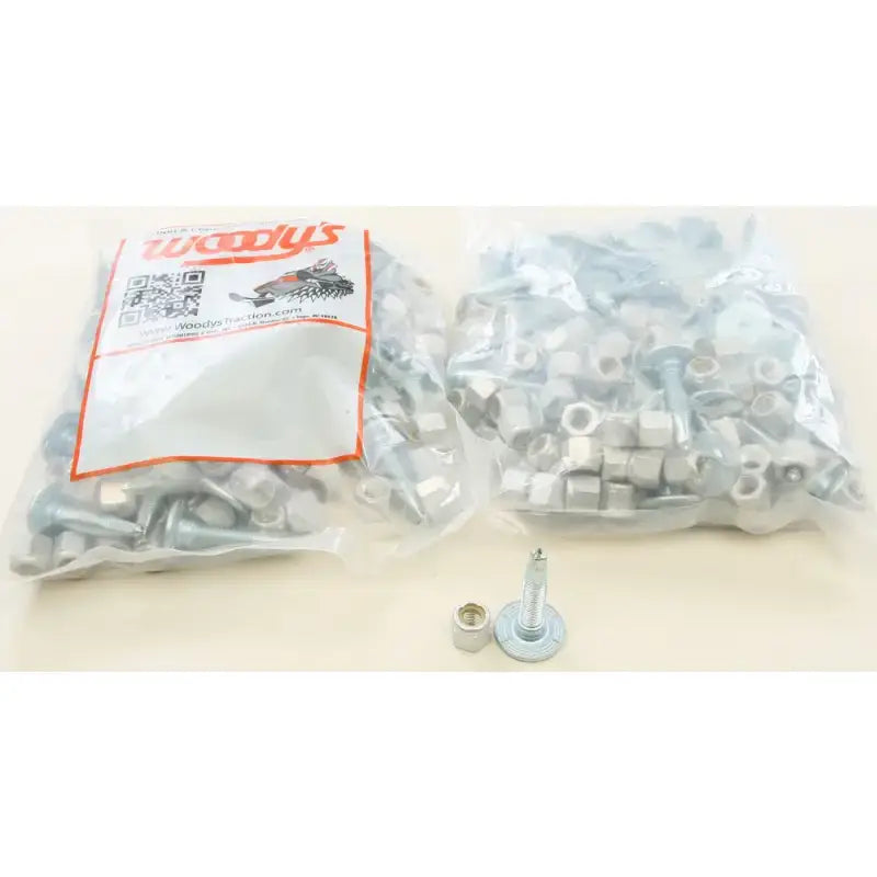 Bags of snowmobile studs and nuts for MEG-1325-CS Silver Mega Bite Trail Studs
