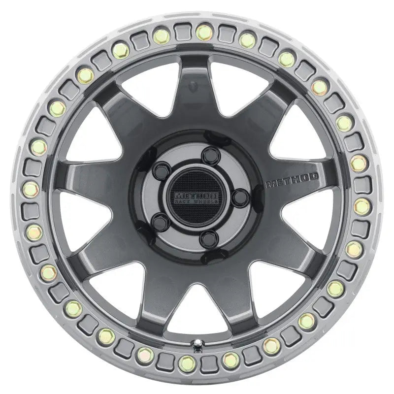 Method Wheels MR10879050844B Method MR108 17x9 -44mm Offset 5x5 71.5mm CB Gloss Titanium w/BH-H24125-38 Wheel