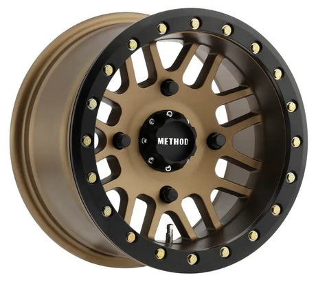 Method MR406 UTV beadlock wheel in bronze and black with beadlock design