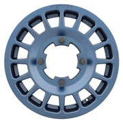 Blue metal Method MR407 Bead Grip wheel with geometric cutouts for Bahia Blue car upgrade
