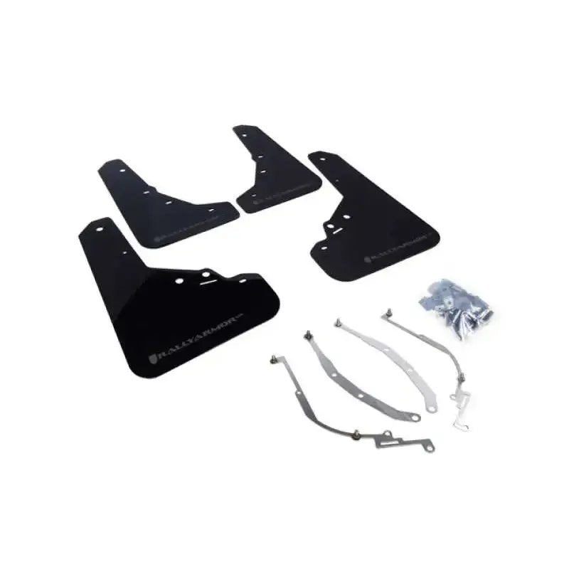 Rally Armor MF25-UR-BLK/GRY Rally Armor 12+ Fiat 500 (Pop/Sport/Lounge/Abarth) Black Mud Flap w/ Grey Logo