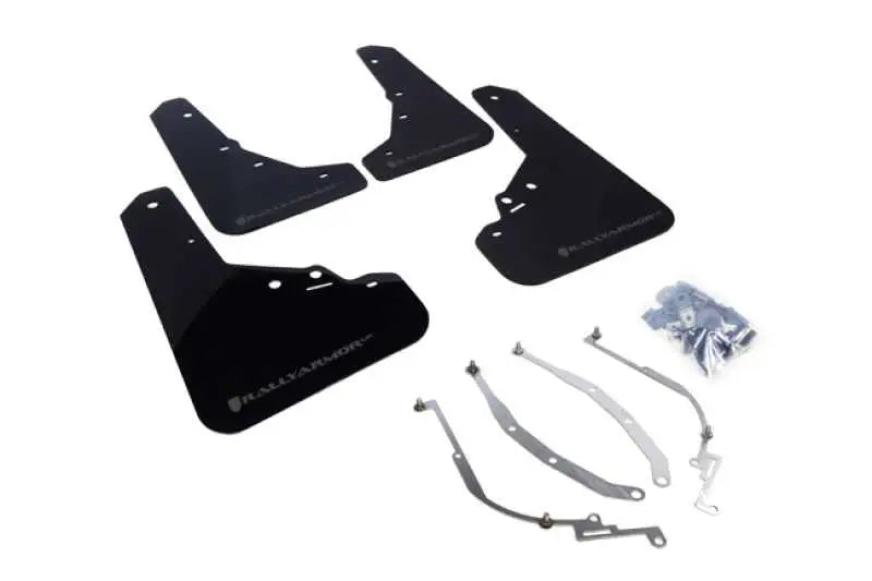 Rally Armor MF25-UR-BLK/GRY Rally Armor 12+ Fiat 500 (Pop/Sport/Lounge/Abarth) Black Mud Flap w/ Grey Logo