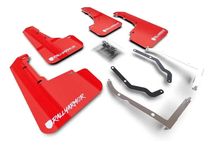 Rally Armor MF46-LTUR-RD/WH-X Rally Armor 18-22 Subaru XV Crosstrek Lift/AT UR Red Mud Flaps - White Logo