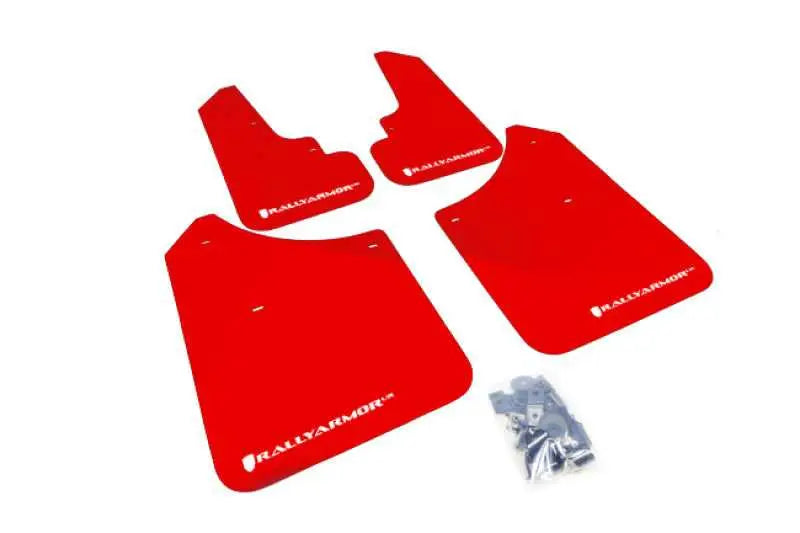 Rally Armor MF5-UR-RD/WH Rally Armor 2003-2008 Subaru Forester UR Red Mud Flap w/ White Logo