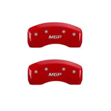 MGP 4 Caliper Covers Engraved Front & Rear MGP Red Finish White Characters 2018 Toyota Camry L/LE/SE 