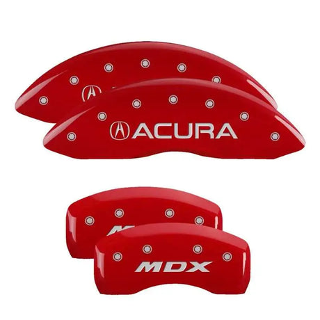 MGP 4 Caliper Covers Front Acura Rear MDX Red Finish Silver Characters 