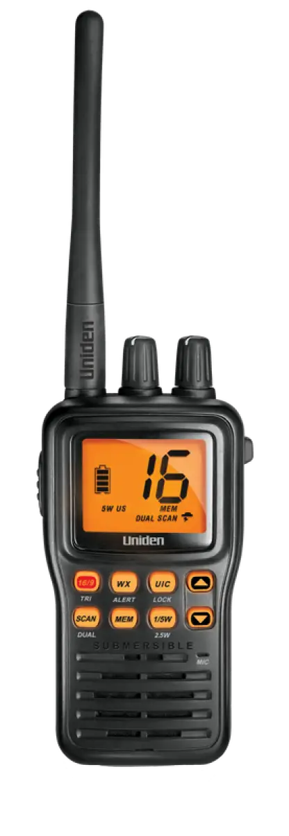 MHS75 Uniden Ameri Vhf-Hh Mhs75 5 Watt Scanner - Waterproof, compact, and durable for marine use, boating, RV, automotive, powersports, off-road, and emergency preparedness. Stay safe and connected in remote areas. AVADA - Best Sellers, Must Haves