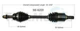 Automotive axle shaft with rubber boots for MI-8209 Trakmotive CV Axle