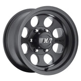 Black off-road wheel from Mickey Thompson Classic III series on a 17x9 rim